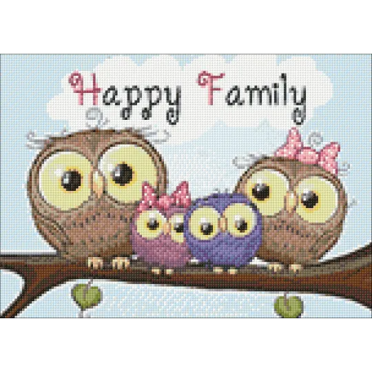 (D) Owl Family 38*27 cm WD2319 (D) Owl Family 38*27 cm WD2319