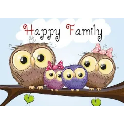 (D) Famille Hiboux 38*27 cm WD2319