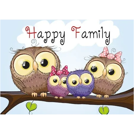 (D) Eulen Familie 38*27 cm WD2319