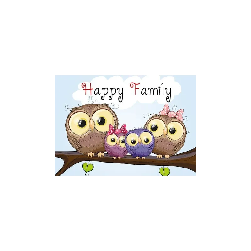 (D) Eulen Familie 38*27 cm WD2319