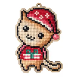 Kitten with Christmas Hat WWP448