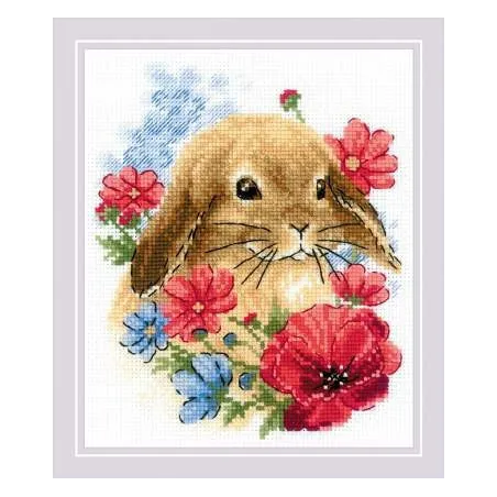 Rabbit in flowers SR1986