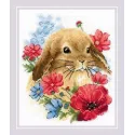 Rabbit in flowers SR1986