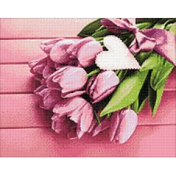 VENTE (Arrêt) Tulipes et Amour 48*38 cm WD022