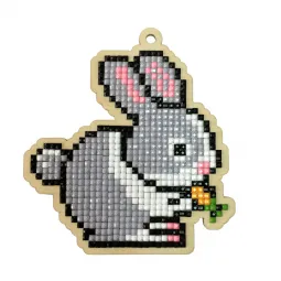 Diamond painting kit on the wooden base Rabbit WWP108