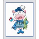 (Discontinued) Magnet. Pig with a Christmas Tree S1130