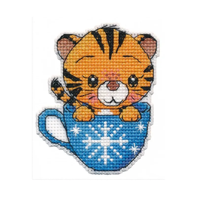 Tiger im Becher. Magnet S1431