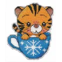 Tiger im Becher. Magnet S1431