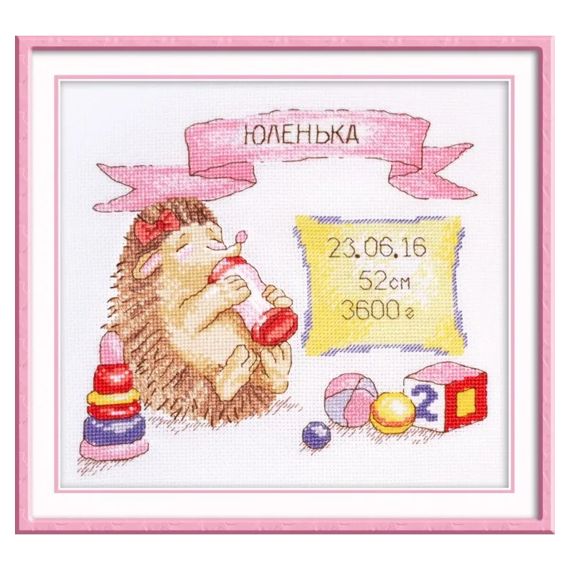 SALE Hedgehog Sampler (girl) S914 (D)