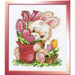 Rabbit with Tulips S715 (ES)