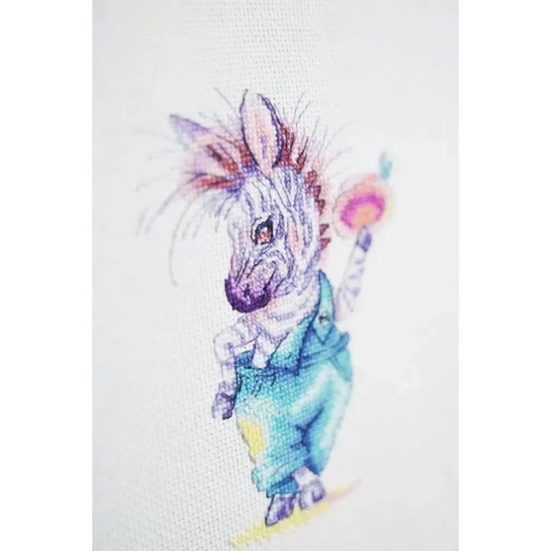 Cross stitch kit "Mr. Zebra" 16.3×11.8 cm S/VN006