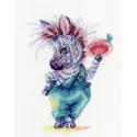 Cross stitch kit "Mr. Zebra" 16.3×11.8 cm S/VN006