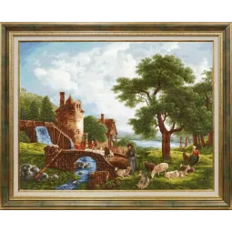 Kryželiu siuvinėjimo rinkinys "Vandens malūnas. 1809" 59.7 × 77.2 cm S/MK072
