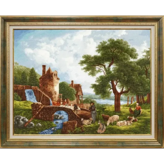 Cross stitch kit "Water Mill. 1809" 59.7 × 77.2 cm S/MK072