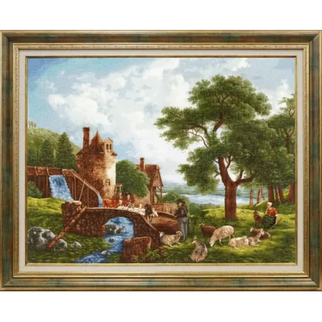 Cross stitch kit "Water Mill. 1809" 59.7 × 77.2 cm S/MK072