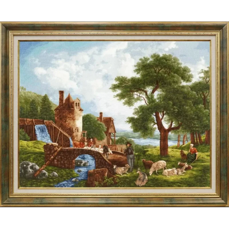 Cross stitch kit "Water Mill. 1809" 59.7 × 77.2 cm S/MK072