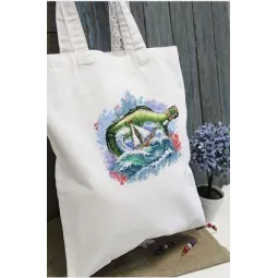 Kit de point de croix sur toile soluble à l'eau Message de la mer SV-684