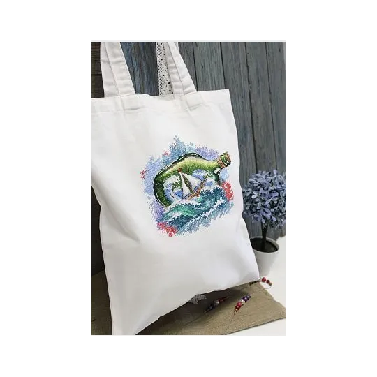 Wasserlöslicher Canvas Kreuzstich-Set Sea message SV-684