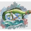 Wasserlöslicher Canvas Kreuzstich-Set Sea message SV-684