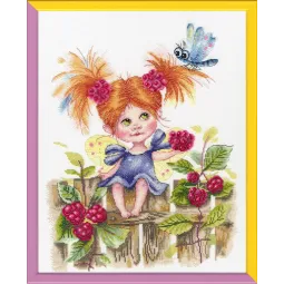 Cross stitch kit "Raspberry fairy" 30.5×23.5 cm S/VK071