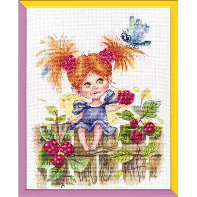 Kreuzstich-Set "Himbeerfee" 30,5x23,5 cm S/VK071
