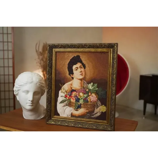 Cross stitch kit "Boy with a Basket of Fruit" 45×36.5 cm 1593 S/MK022