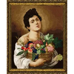 Cross stitch kit "Boy with a Basket of Fruit" 45×36.5 cm 1593 S/MK022
