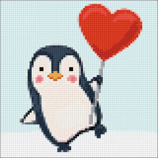 (D) Verliebter Pinguin 20*20 WD3019