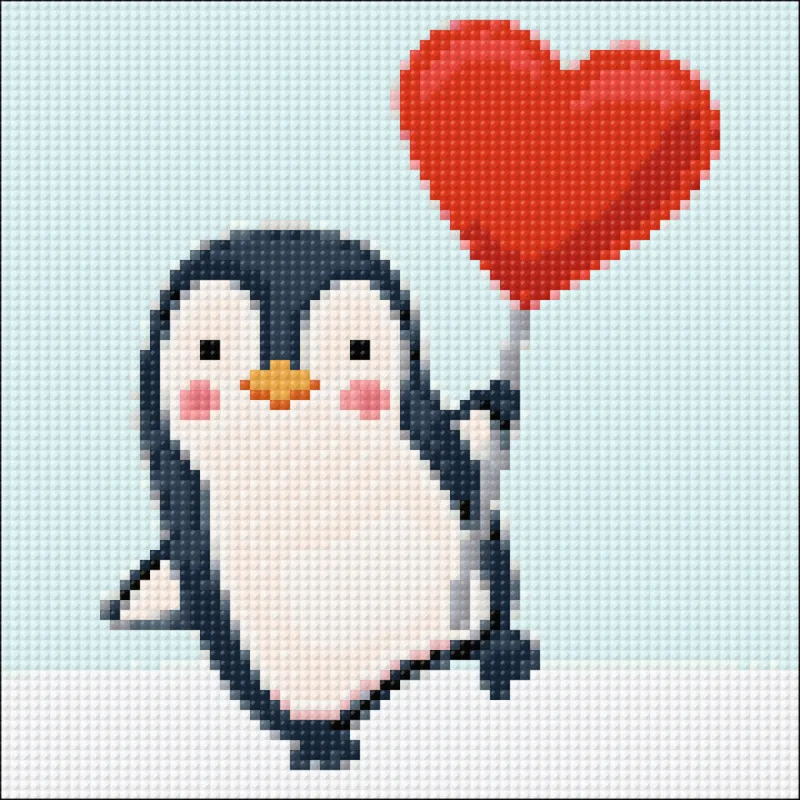 (D) Verliebter Pinguin 20*20 WD3019