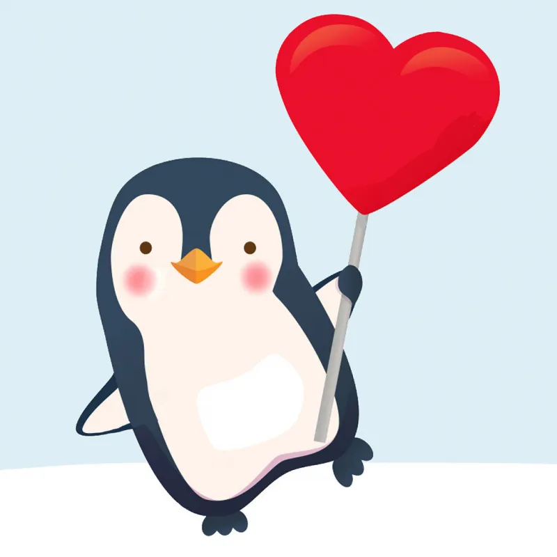 (D) Verliebter Pinguin 20*20 WD3019