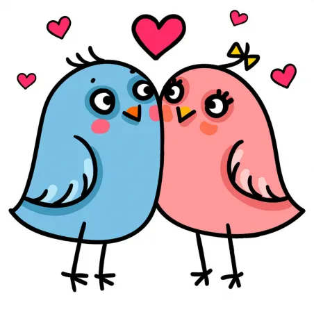 Oiseaux amoureux (D) 20*20 WD3022
