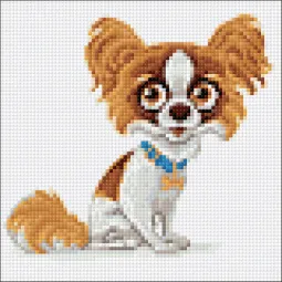 (D) Papillon dog 20*20 WD3023