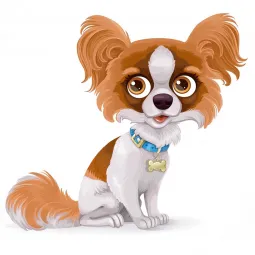 (D) Papillon dog 20*20 WD3023