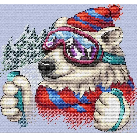 Water-soluble canvas cross sitch kit Stylish skier SV-685