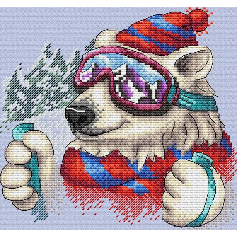 Water-soluble canvas cross sitch kit Stylish skier SV-685