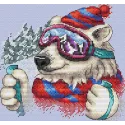 Water-soluble canvas cross sitch kit Stylish skier SV-685