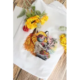 Water-soluble canvas cross stitch kit Fox joy SV-686