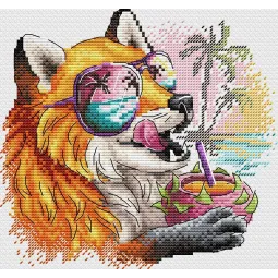 Kit de point de croix sur toile hydrosoluble Fox joy SV-686