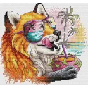 Kit de point de croix sur toile hydrosoluble Fox joy SV-686