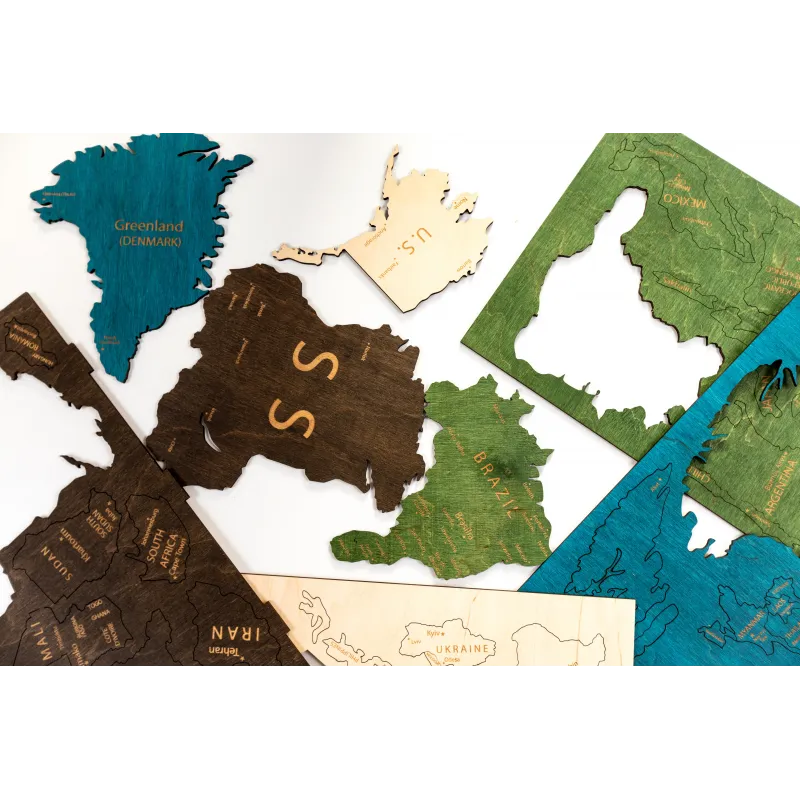 Carte en bois Wizardi à un niveau multicolore XL WM-3188