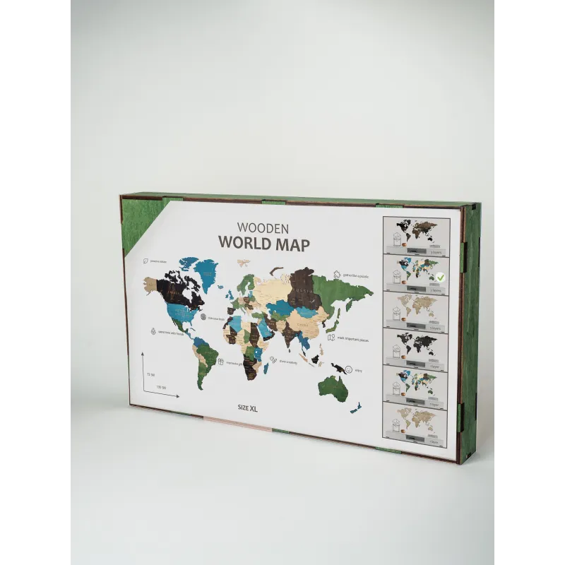 Wizardi wooden map multilevel multicolor L WM-3190