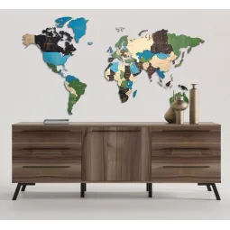 Wizardi wooden map multilevel multicolor L WM-3190