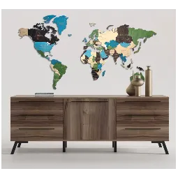 (S) Деревянная карта Wizardi многоуровневая разноцветная XL WM-3191