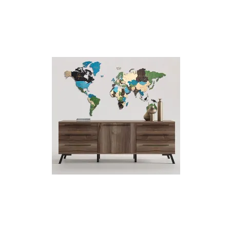 (S) Деревянная карта Wizardi многоуровневая разноцветная XL WM-3191