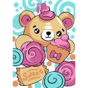 Paint by numbers kit Bear sweets 13x16 cm MINI168