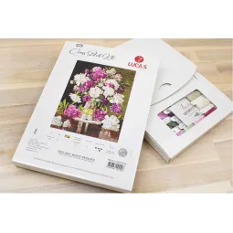 (D) Petit Point Kit "Red and White Peonies" SG608