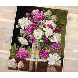 (D) Kit Point de Croix "Pivoines Rouges et Blanches" SG608