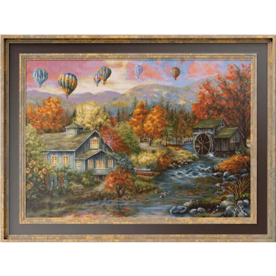 Petit Point Kit "AUTUMN CREEK MILL" SG616