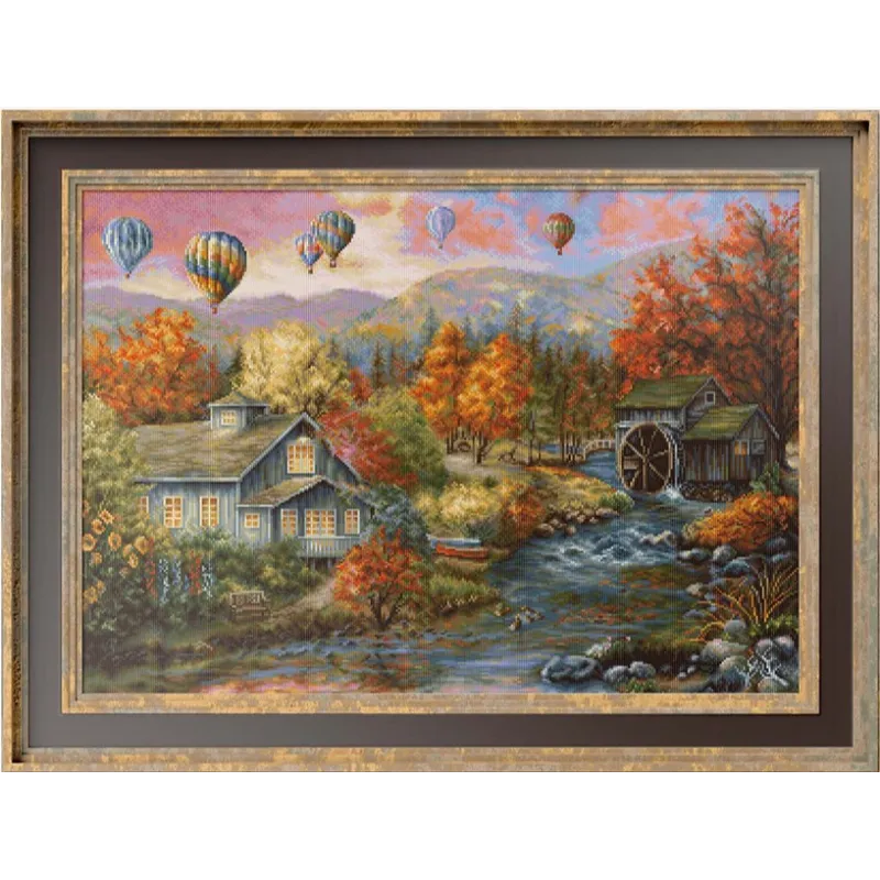 Petit Point Stickset "AUTUMN CREEK MILL" SG616