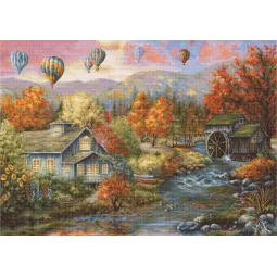 Petit Point Kit "AUTUMN CREEK MILL" SG616
